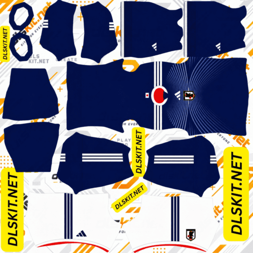 Japan DLS Kit – 512x512 Dream League Soccer Kits 2026/27 Japan DLS Home Kit